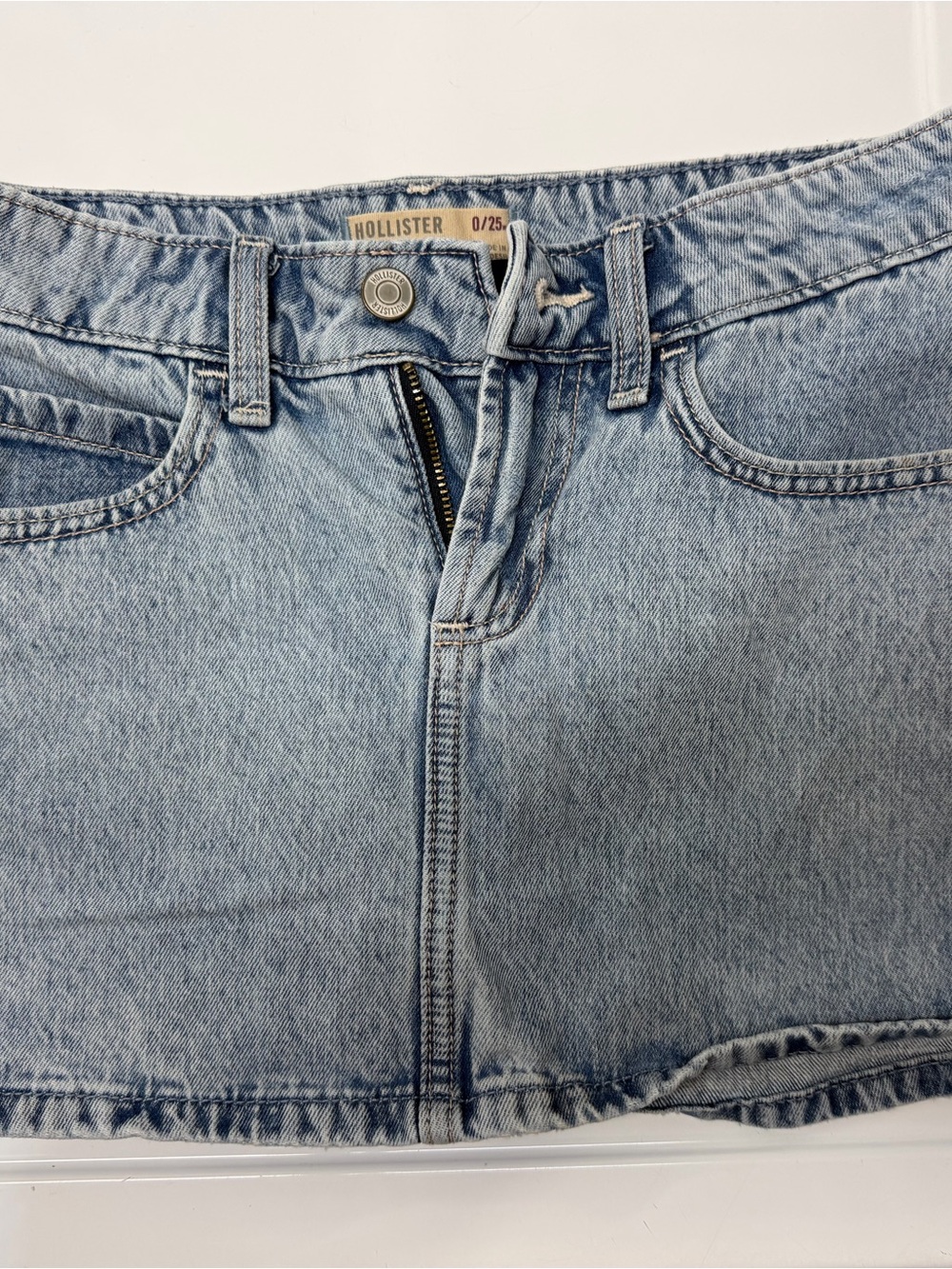 Hollister Light Blue Denim Mini Skort